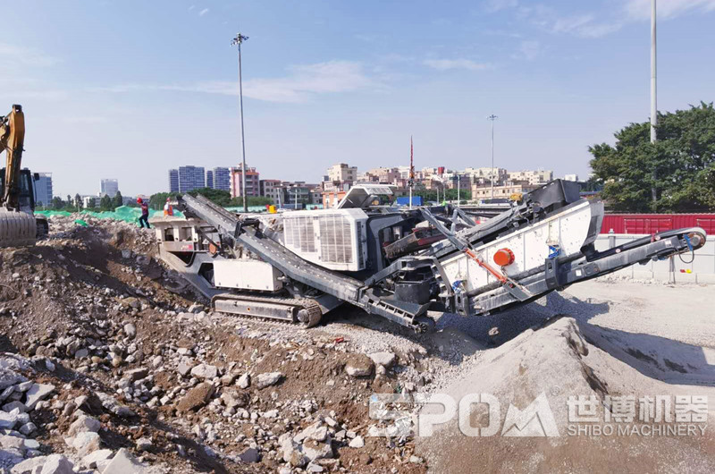 履帶式建筑垃圾移動站生產(chǎn)線現(xiàn)場 履帶式建筑垃圾移動站生產(chǎn)線現(xiàn)場